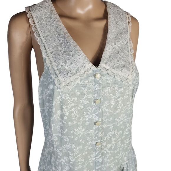 Maggie Lawrence Sport Vintage Blue Floral Prairie Sleeveless Dress - Picture 12 of 12